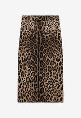 Dolce & Gabbana Leopard Print Cady Midi Skirt Brown F4B6UTFSRKY/T_DOLCE-HY13M