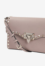 Small Rockstud Grained Leather Crossbody Bag