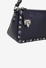 Small Rockstud Shoulder Bag in Laminated Calfskin