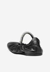 Jimmy Choo Jade Crystal Strap Nappa Leather Ballet Flats Black JADEBALLERINAGKE/T_JIMCH-0C8451