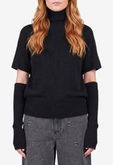 Federica Tosi Wool and Cashmere Knit High-Neck Top Black 32009-352-29