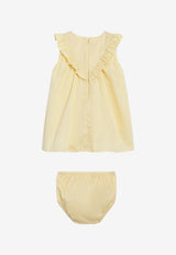 Chloé Kids Babies Embellished Ruffled Dress Yellow C20924CO/S_CHLOE-52A