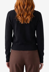 Federica Tosi Cross-Over Neckline Sweater Black 32010-352-29