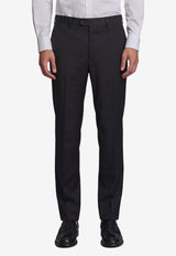 Tagliatore Napoli Single-Breasted Suit in Virgin Wool Black 2FNJ22B01-070001-N5712