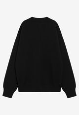 AMI PARIS Intarsia Knit Ami De Coeur Cardigan Black UKC367U018/T_AMI-009