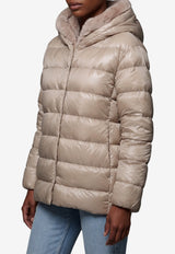Herno Ultralight Down Jacket with Faux Fur Beige PI002312D-12017Z-1985