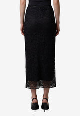 Dolce & Gabbana High-Rise Sheer Lace Midi Skirt Black F4CRAT-FLRFE-N0000
