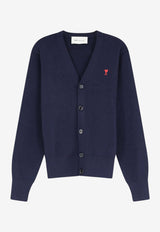 AMI PARIS Ami De Coeur Wool Cardigan Navy HKC361001414_MARINE/ROUGE_70231768