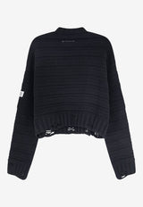 MM6 Maison Margiela Destroyed Wool Sweater Blue S52HL0031M13040900_BLACK_70014376