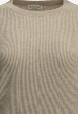 Brunello Cucinelli Cashmere Knit Crewneck Sweater Beige M12175400C9731_1f8ec93c-850d-4733-923d-74605a1803c8