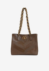 Small La Seine Chevron Leather Shoulder Bag