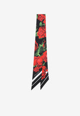 Rose Print Silk Foulard