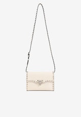 Small Rockstud Grained Leather Crossbody Bag