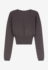 Rick Owens Cropped Wool Sweater Gray RP02F5617ML78_Drkdust_70376499