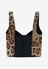 Dolce & Gabbana Leopard Print Cropped Top Brown F7BB1THS5E3HY13M_LEONEW_70014218