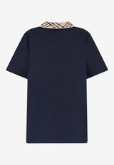 Burberry Check Collar Polo T-shirt Navy 8126967A1222_NAVY_70014065