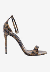 Dolce & Gabbana Keira 105 Leopard Print Sandals in Polished Leather Brown CR1339AM568HA93M_LEO_70014071