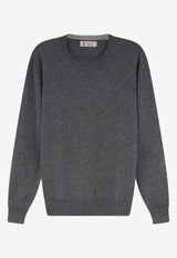 Brunello Cucinelli Knitted Cashmere Sweater Gray M2200100CF423_GRIGIOSCUROCIOTTOLO_70014886