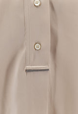 Brunello Cucinelli Long-Sleeved Silk Shirt Beige M0C59MQ605C9643_SAND_40000233