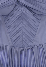 Elisabetta Franchi Daily Pleated Midi Dress Blue AB96762E2019_Oxford_41973206