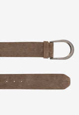 Brunello Cucinelli Monili Buckle Suede Leather Belt Brown M0DELC592C8769_TORBA_58257032