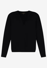 Loro Piana Siena Silk-Blend Polo Sweater Black FAM07018000_BLACK_70281637