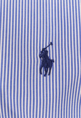 Polo Ralph Lauren Embroidered Pony Stripe Long-Sleeved Shirt Blue 710928254_007_Blu_29840086