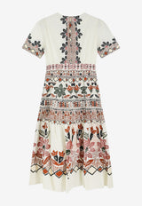 Farm Rio Ainika Rustic Flowers V-neck Midi Dress Multicolor 35622125233_AINIKARUSTICFLOWERSWINTERWHITE_70332541