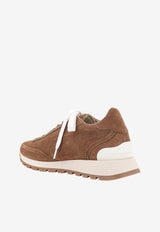 Brunello Cucinelli Monili Embellished Suede Sneakers Brown MZSFG3318C9773_Caramello_70014792