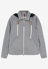 Moncler Havas Striped Jacket with Removable-Hood Blue L10911G00035599J6S70_Azzurro_64434094