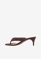 Alaïa 55 Padded Suede Thong Sandals Brown AA3S2024I117U15_BRUN FUME_70224517