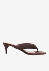 Alaïa 55 Padded Suede Thong Sandals Brown AA3S2024I117U15_BRUN FUME_70224517