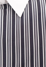 Tom Ford Striped Shirt with Contrasting Collar and Cuffs Multicolor HLBA02C0052NWA_BLACK&WHITE_70013789