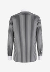 Tom Ford Striped Shirt with Contrasting Collar and Cuffs Multicolor HLBA02C0052NWA_BLACK&WHITE_70013789