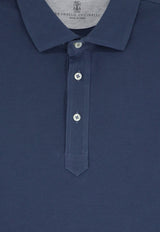 Brunello Cucinelli Classic Polo T-shirt Blue ME8543966CBL48_DENIMPERLA_70211187