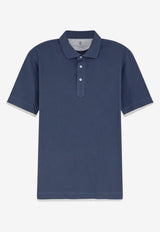 Brunello Cucinelli Classic Polo T-shirt Blue ME8543966CBL48_DENIMPERLA_70211187