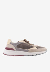Brunello Cucinelli Suede Leather Paneled Sneakers Multicolor MZUSNEO355CYR60_ANTRACITEPIOMBOSTONEALPACA_70014732