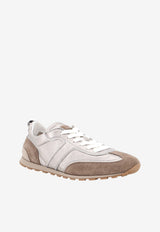 Brunello Cucinelli Suede and Laminated Leather Low-Top Sneakers Gray MZFAG3325C8755_TITANIUM_70014734