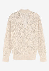 Brunello Cucinelli V-neck Cashmere Sweater Ivory MRG562502CEZ53_IVORY_70014808