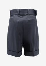 Golden Goose DB Demetra High-Waist Belted Shorts Blue GWP00983P00062050486_DARK BLUE_66335986