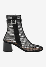 Alaïa 55 Mesh Ankle Boots Black AA3B2005A028NY/T_ALAIA-999