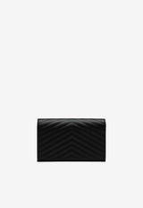 Saint Laurent Classic Cassandre Quilted Leather Chain Clutch Black 377828BOW02/T_YSL-1000