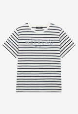 Weekend Max Mara Bora Striped Crewneck T-shirt Blue WKDBORACO/S_MAXMW-005