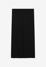 Alaïa Pleated Silk Midi Skirt Black AA9J2584K224DPL/T_ALAIA-995