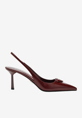 Prada 75 Brushed Leather Slingback Pumps Purple 1I901MDD75055/T_PRADA-F0D27