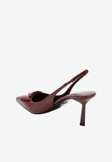 Prada 75 Brushed Leather Slingback Pumps Purple 1I901MDD75055/T_PRADA-F0D27