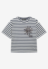 Weekend Max Mara Sabato Striped Boxy T-shirt Blue WKDSABATOCO/S_MAXMW-005
