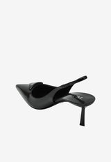 Prada 75 Brushed Leather Slingback Pumps Black 1I901MDD75055/T_PRADA-F0002