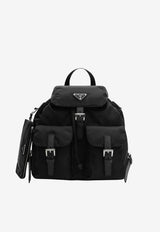 Prada Triangle Logo Re-Nylon and Saffiano Backpack Black 1BZ811OTMRV44/T_PRADA-F0002