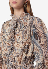 Etro Paisley Print Ruffled Mini Dress Multicolor WRHA066799SAS1P/T_ETRO-X0822